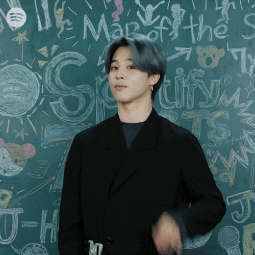 BTS Jimin 7 Hand Sign Spotify GIF
