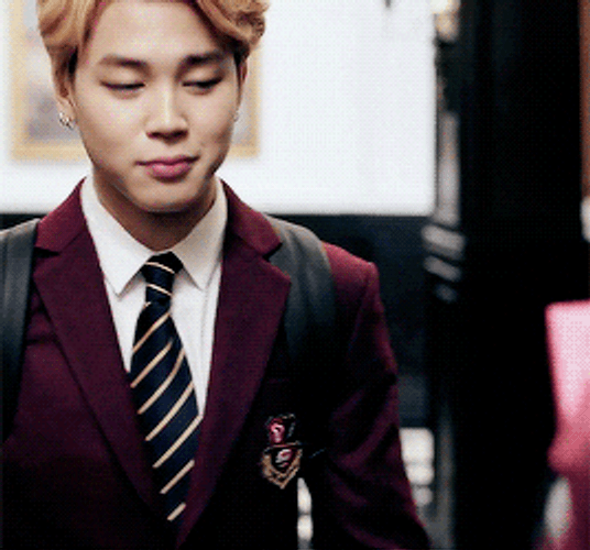 BTS Jimin Mochi Student Uniform GIF