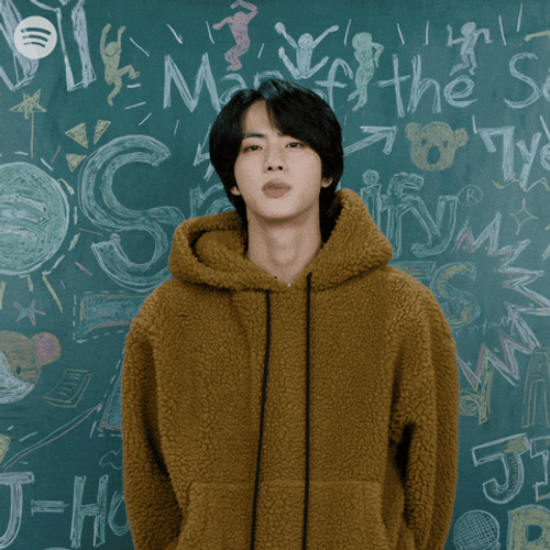 BTS Jin 7 Hand Sign Spotify GIF