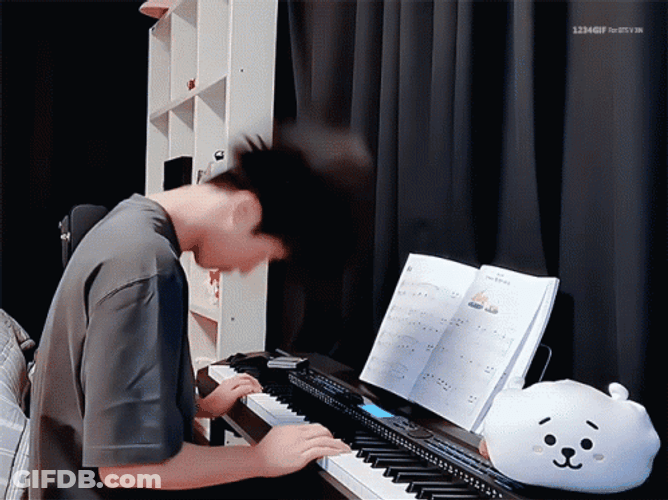 BTS Jin Playing Piano GIF