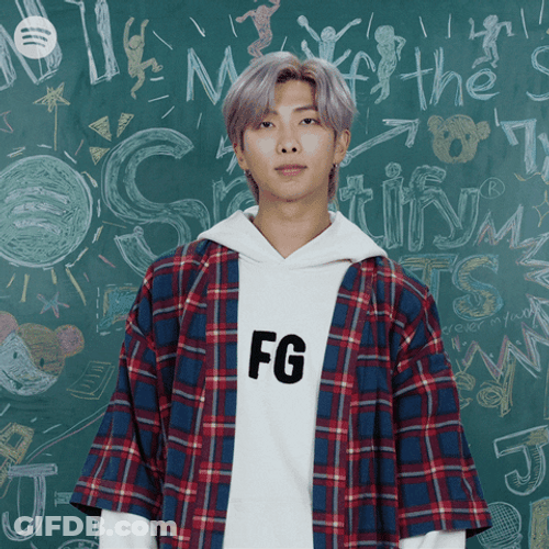 BTS Nam Joon Finger Heart GIF
