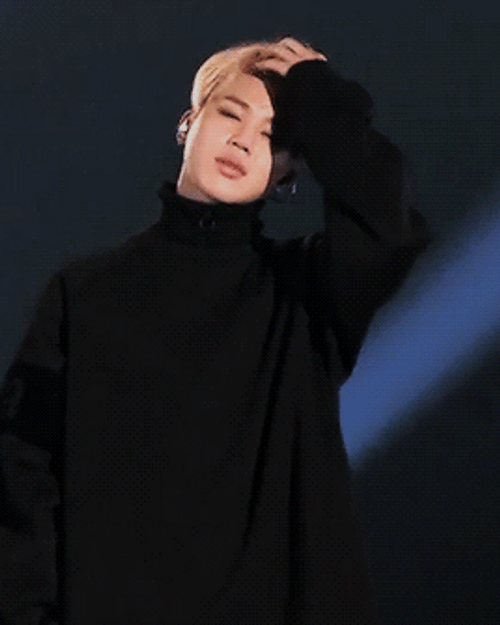 BTS Park Jimin Blonde Hair Flip GIF