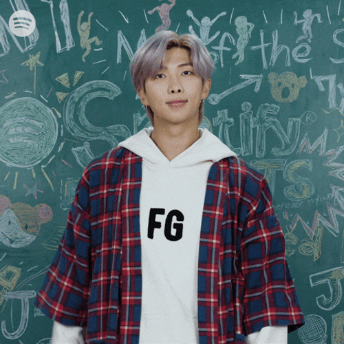 BTS RM 7 Hand Sign Spotify GIF