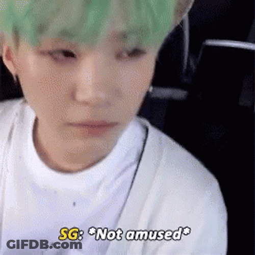 BTS Suga Not Amused GIF
