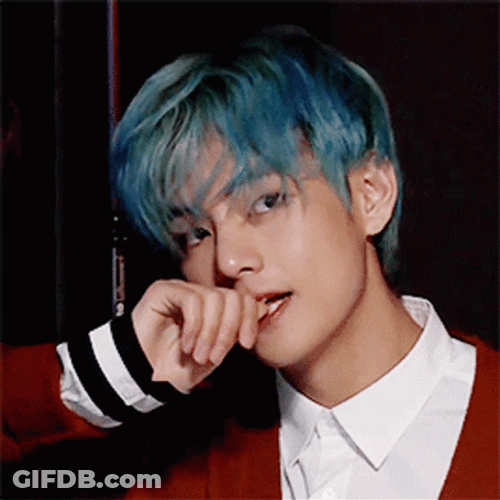 BTS Taehyung Nail Biter GIF