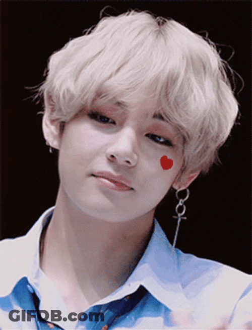 Bts V Kim Taehyung Heart Tattoo Face GIF