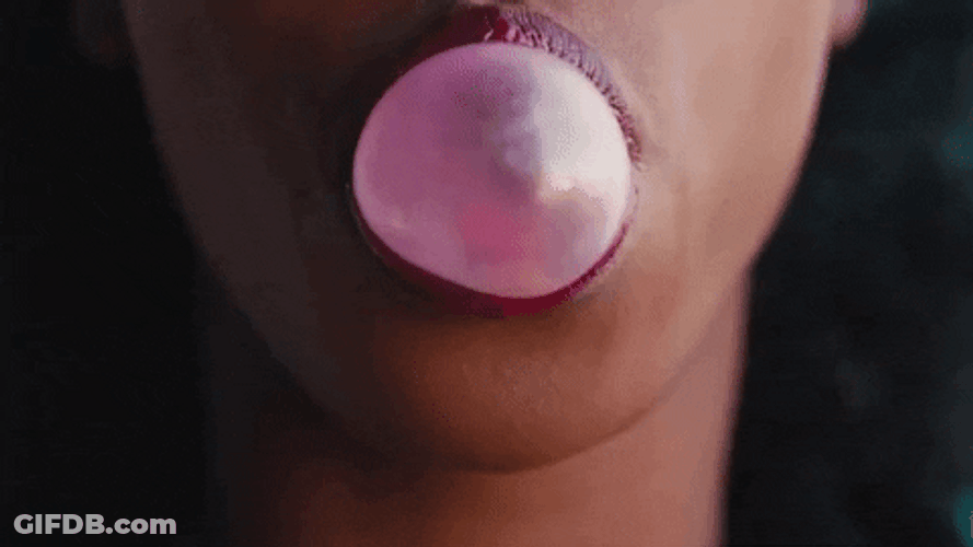 Bubble Gum Mouth Popping GIF