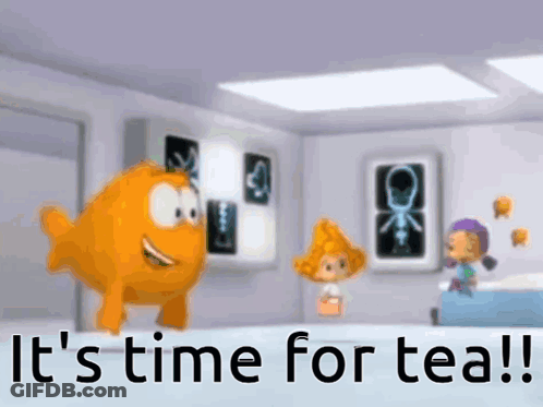 Bubble Guppies Says It 'S Time For Tea In A Hospital Room GIF