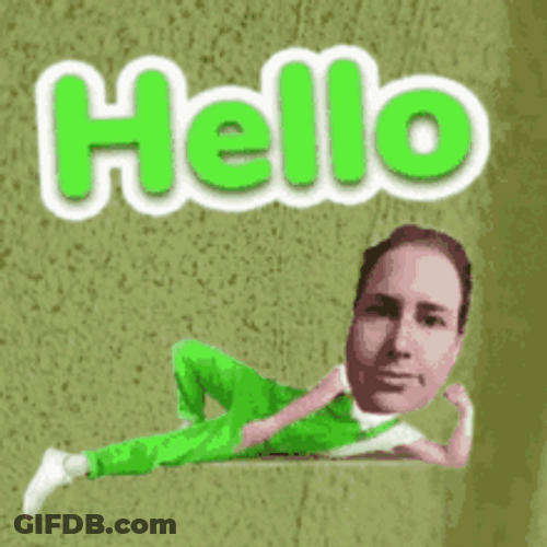 Bubble Head Bonjour Animation GIF