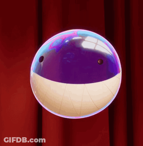 Bubble With Face Floating GIF