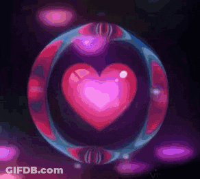 Bubble With Heart Inside Surrounded By Bubbles GIF