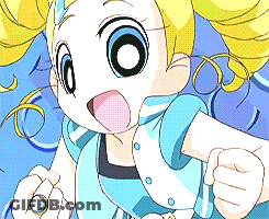 Bubbles From The Powerpuff Girls Is Wearing A Blue Shirt GIF