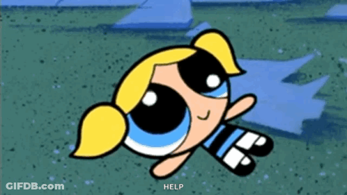 Bubbles Laying On Ground Asking For Help GIF