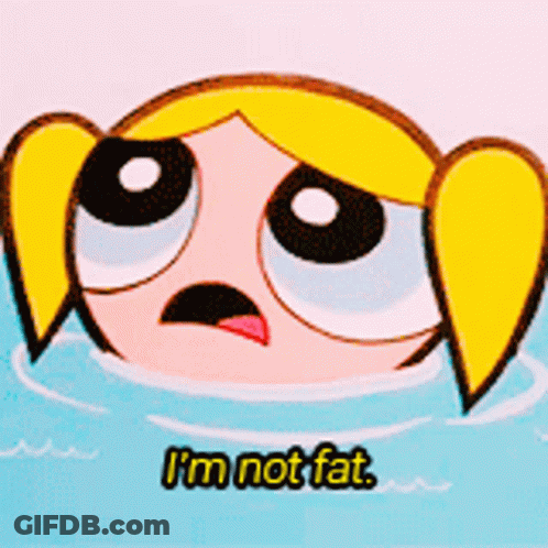 Bubbles Powerpuff Girls Swimming I'm Not Fat GIF