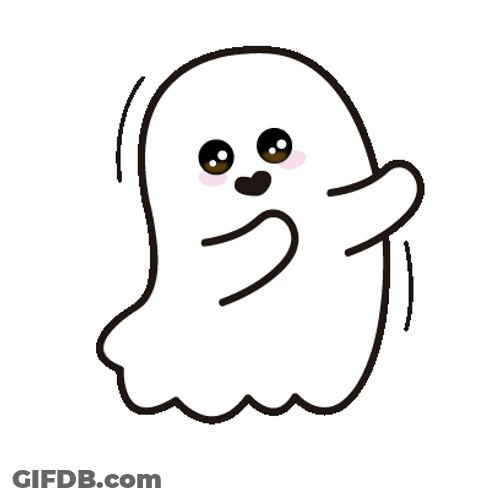Bubbly Cute Ghost Dancing GIF