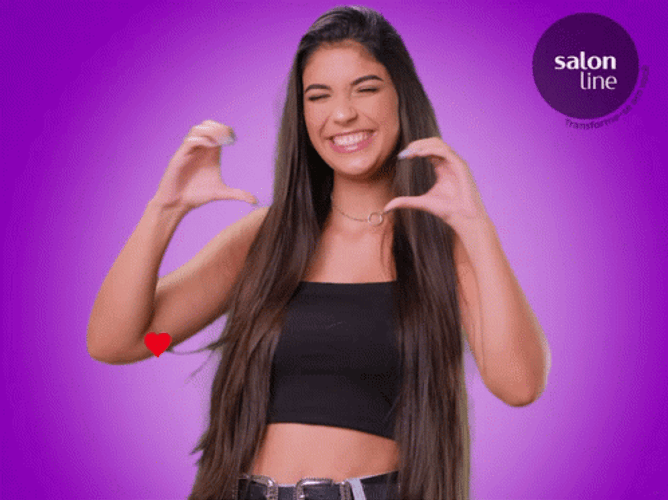 Bubbly Girl Te Quiero Heart Hand Signal GIF