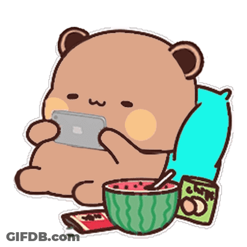Bubu Bear Playing Phone Im Chill GIF