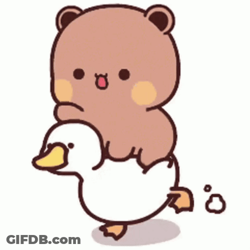 Bubu Dudu Rides A Duck Coming GIF