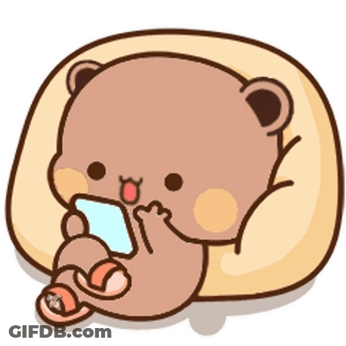 Bubu Scrolling Phone Im Chill GIF