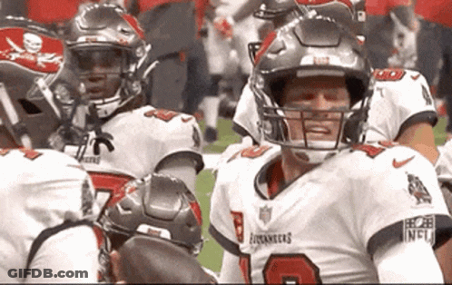 Buccaneers Football Players Huddled Together GIF