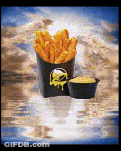 Bucket Of French Fries With Dipping Sauce GIF