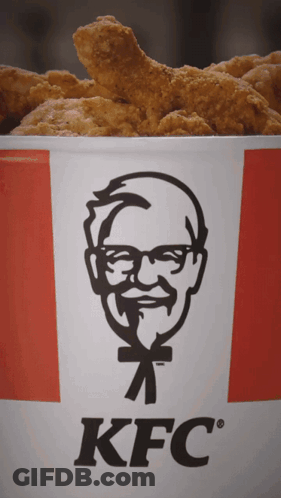 Bucket Of Fried Chicken With KFC Logo GIF