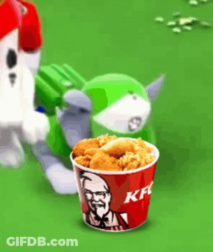 Bucket Of Fried Chicken With KFC Logo GIF