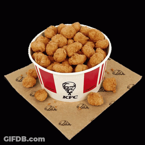 Bucket Of KFC Popcorn Chicken GIF