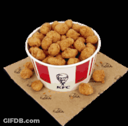 Bucket Of KFC Popcorn Chicken GIF