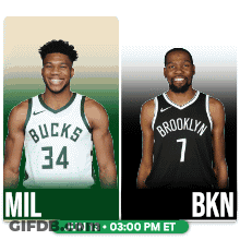 Bucks And Brooklyn Nets Players Standing Together GIF