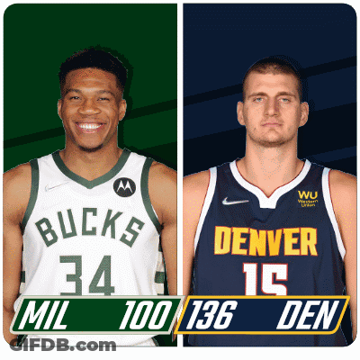 Bucks And Denver Basketball Players GIF