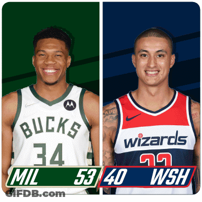 Bucks And Wizards Basketball Players Standing Together GIF