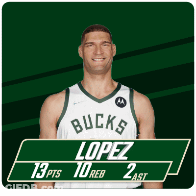 Bucks Lopez With 13 Points And 10 Rebounds GIF