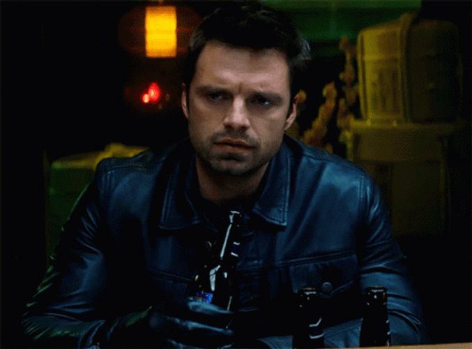 Bucky Barnes Drinking Alcohol GIF