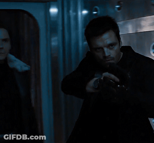 Bucky Barnes Gun Fight GIF