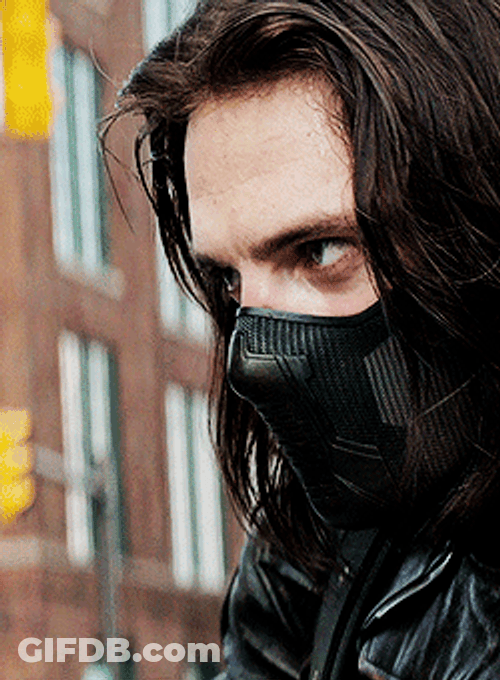Bucky Barnes Winter Soldier Face Mask GIF