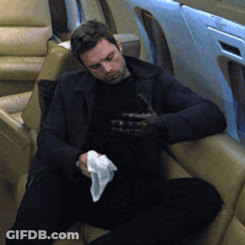 Bucky Cleaning His Hands GIF