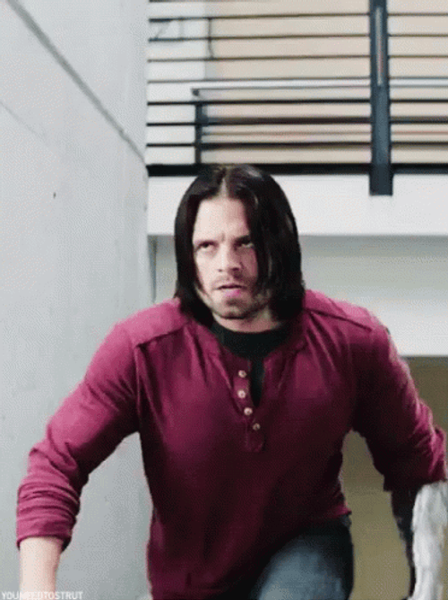 Bucky Going Upstairs In Rage GIF