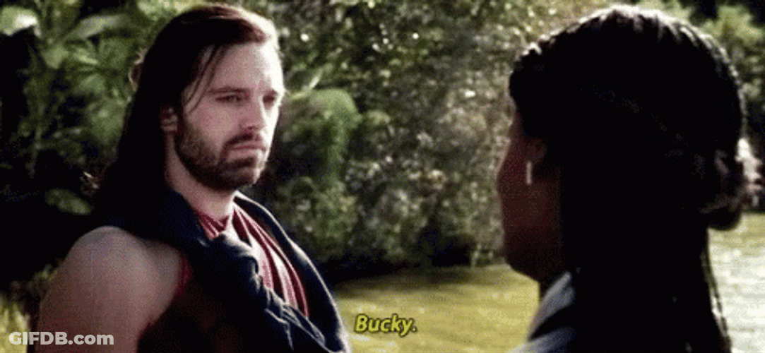 Bucky Introducing Himself At A River GIF