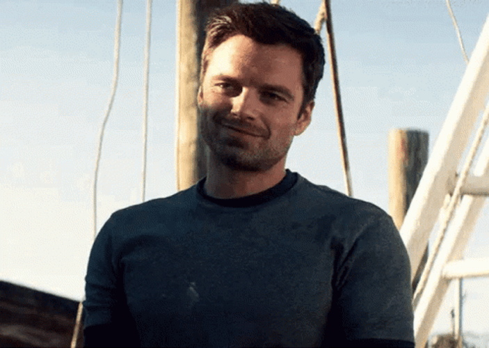 Bucky Laughing Cutely GIF