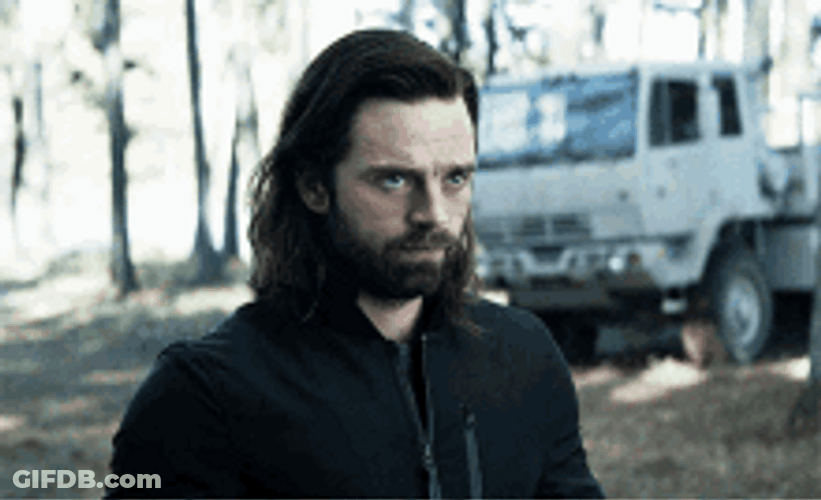 Bucky Looking Intensely GIF