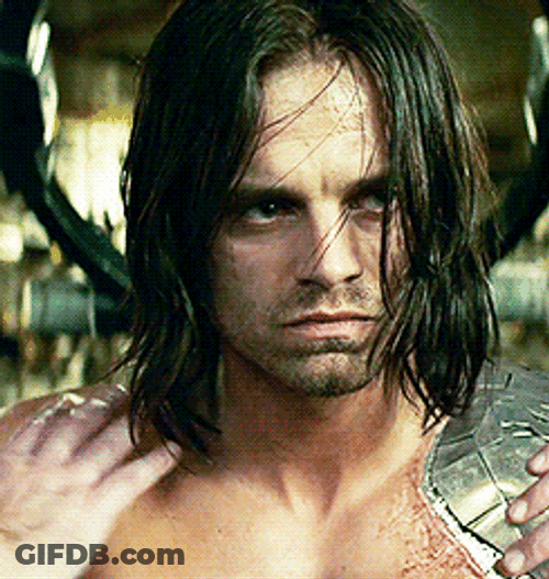 Bucky Mad Looking GIF