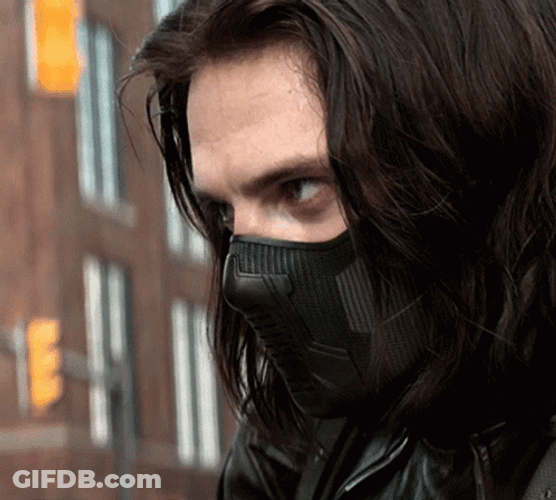 Bucky Placing Himself GIF