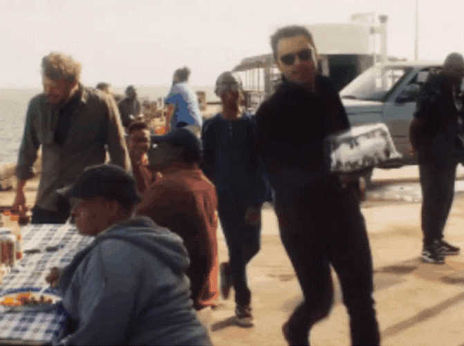 Bucky Rushing With A Parcel GIF