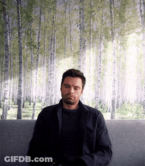 Bucky Smiling Plainly GIF