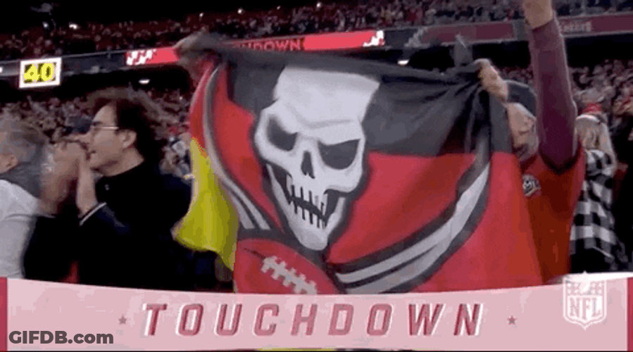 Bucs Banner Fans Holding Touchdown GIF