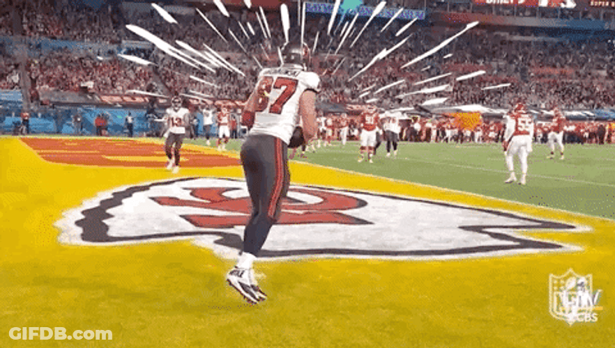 Bucs Rob Gronkowski Pounded Ball With Animation GIF