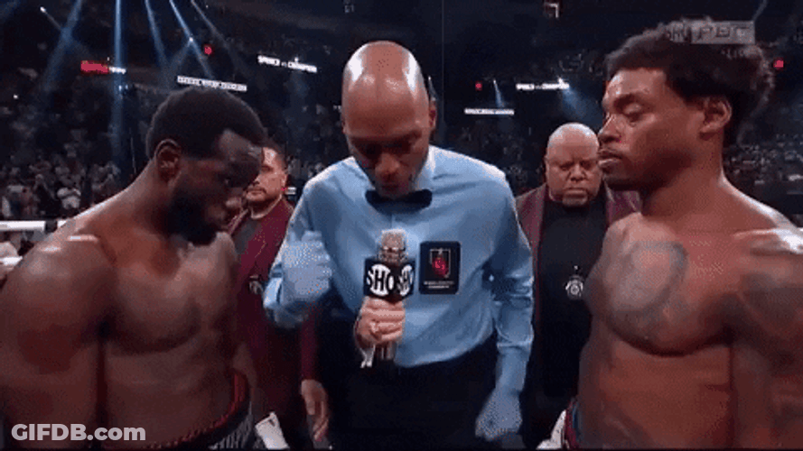 Bud Crawford And Errol Spence Touch Gloves GIF