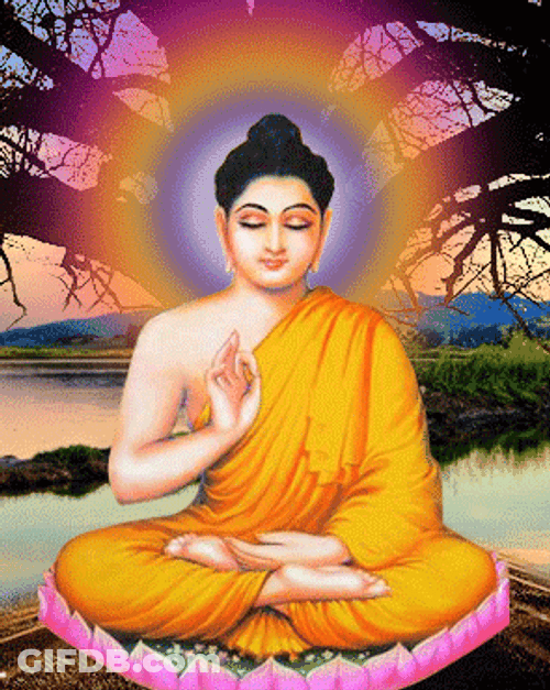 Buddha Light Emitting Halo GIF