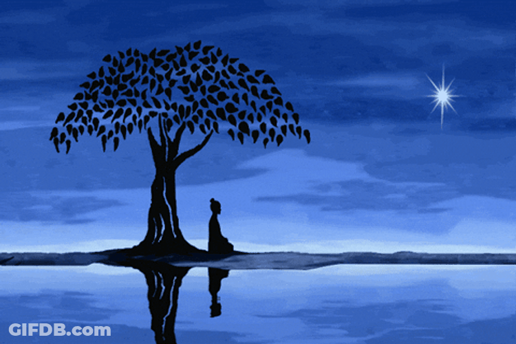 Buddha Meditating On The Lake GIF